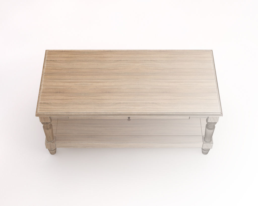 LOUNGE TABLE---Double rectangular support and carved legs 3D model_14