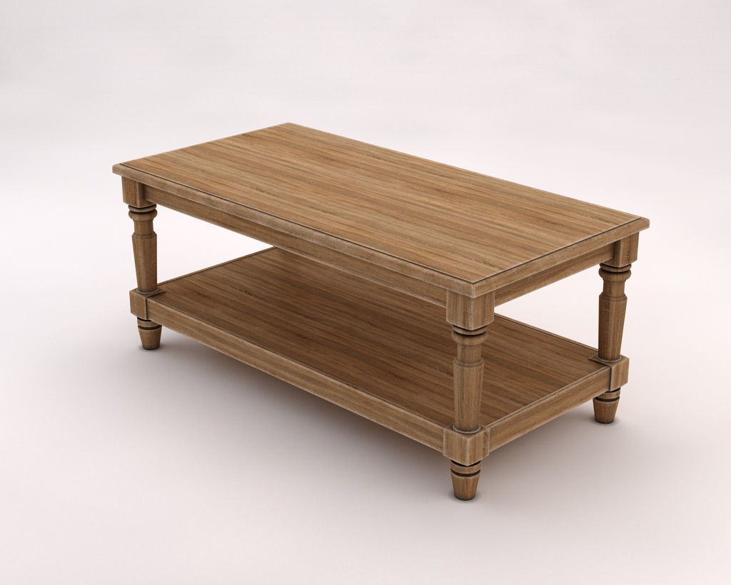 LOUNGE TABLE---Double rectangular support and carved legs 3D model_9