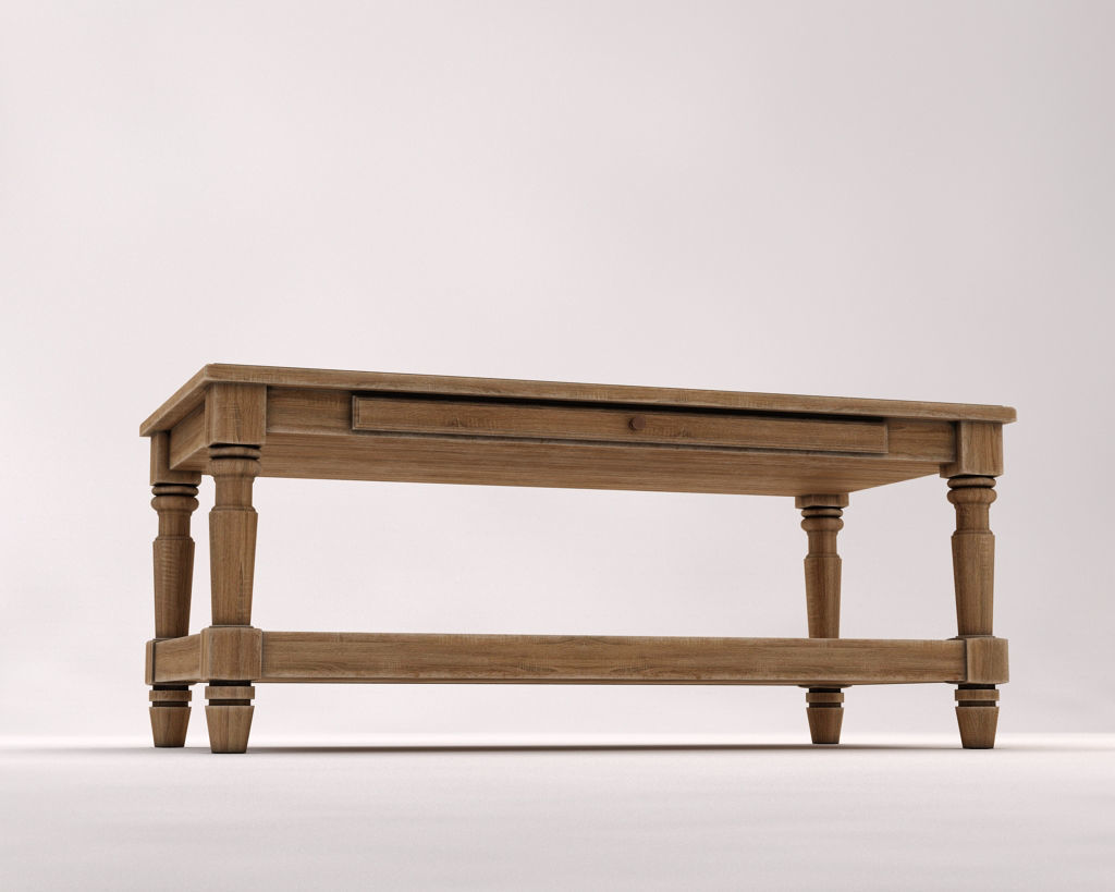 LOUNGE TABLE---Double rectangular support and carved legs 3D model_18