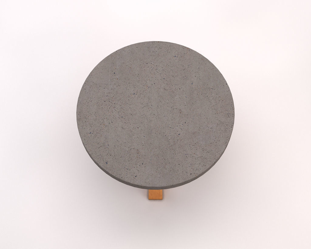 LOUNGE TABLE---Support in concrete and crossed legs in wood 3D model_20