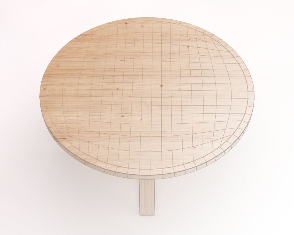 LOUNGE TABLE---Round table and crossed legs in wood 3D model_13