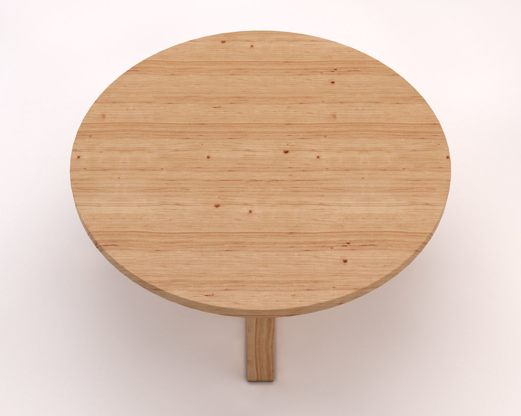 LOUNGE TABLE---Round table and crossed legs in wood 3D model_12