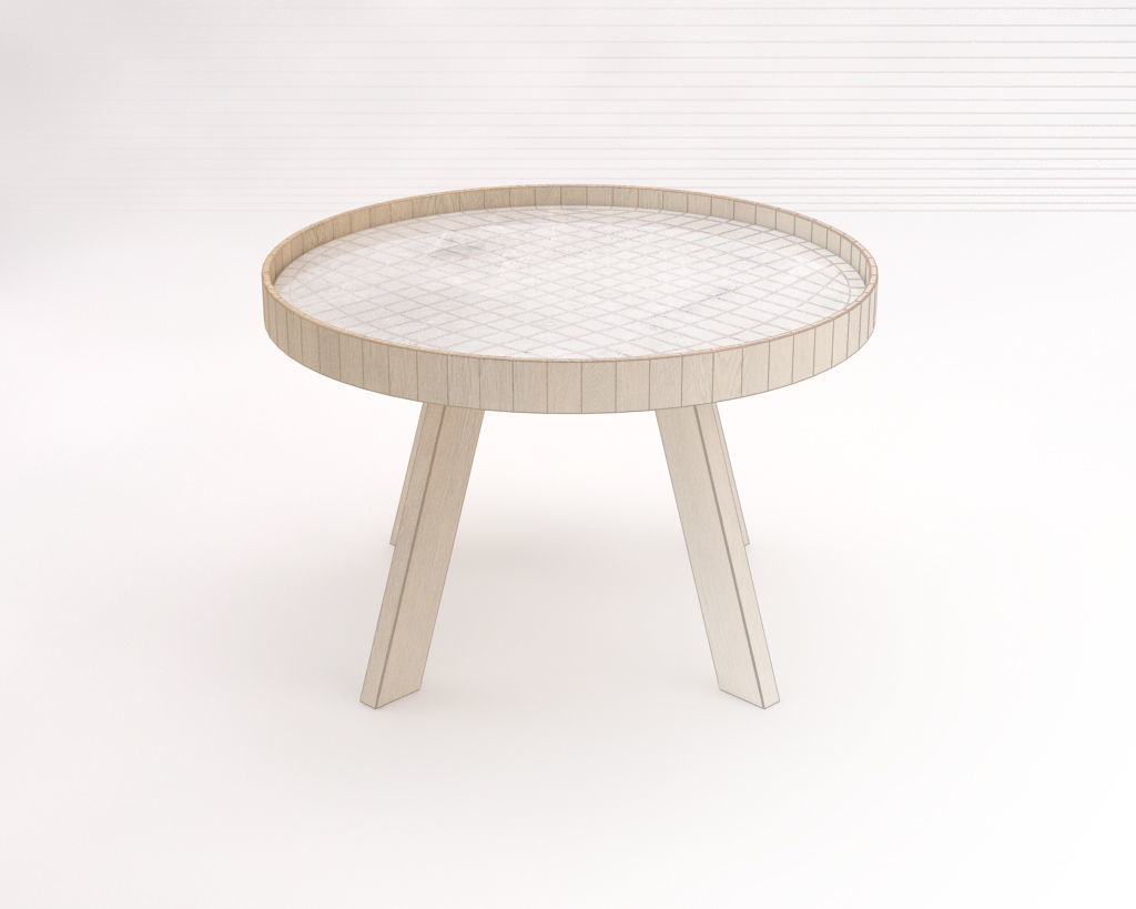 LOUNGE TABLE---Tripod and ceramic tray 3D model_4