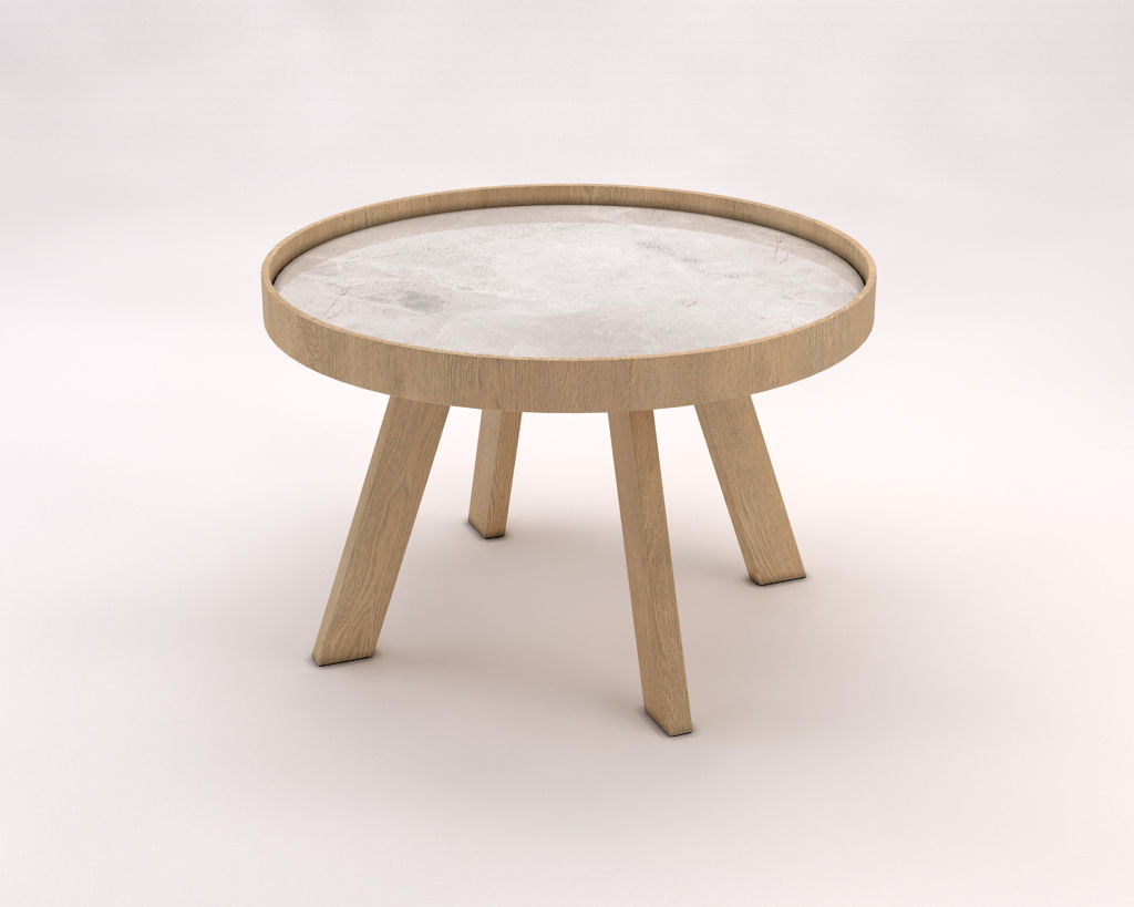 LOUNGE TABLE---Tripod and ceramic tray 3D model_7