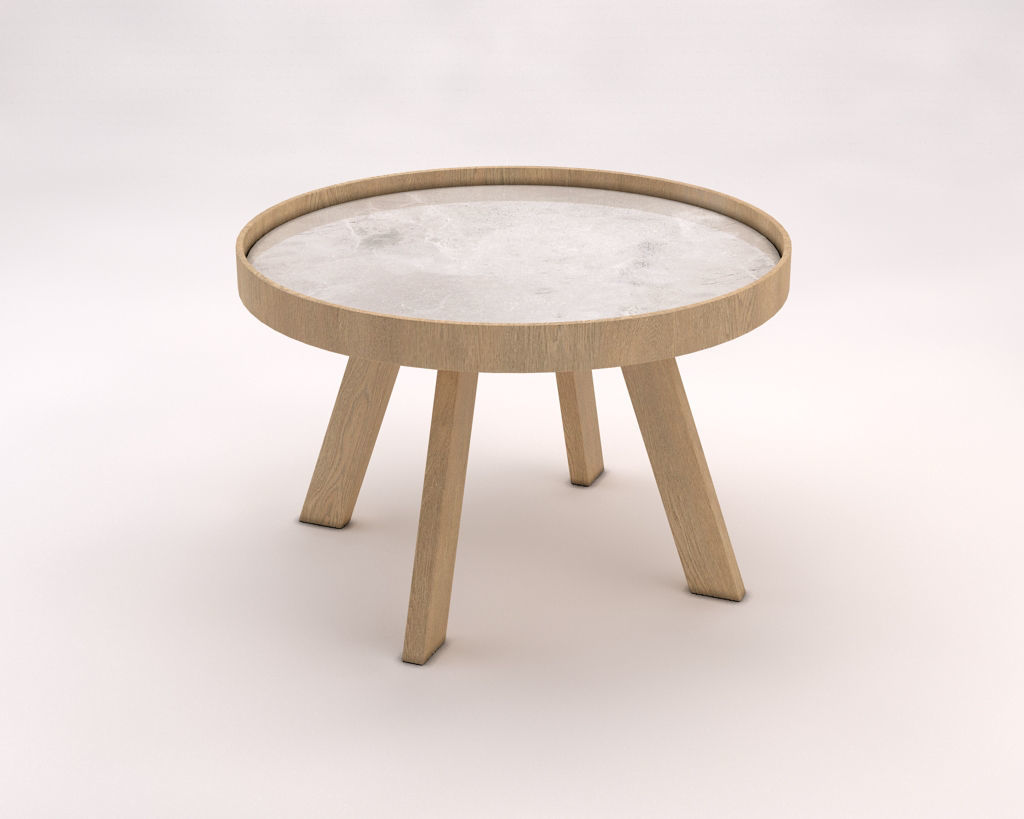 LOUNGE TABLE---Tripod and ceramic tray 3D model_5