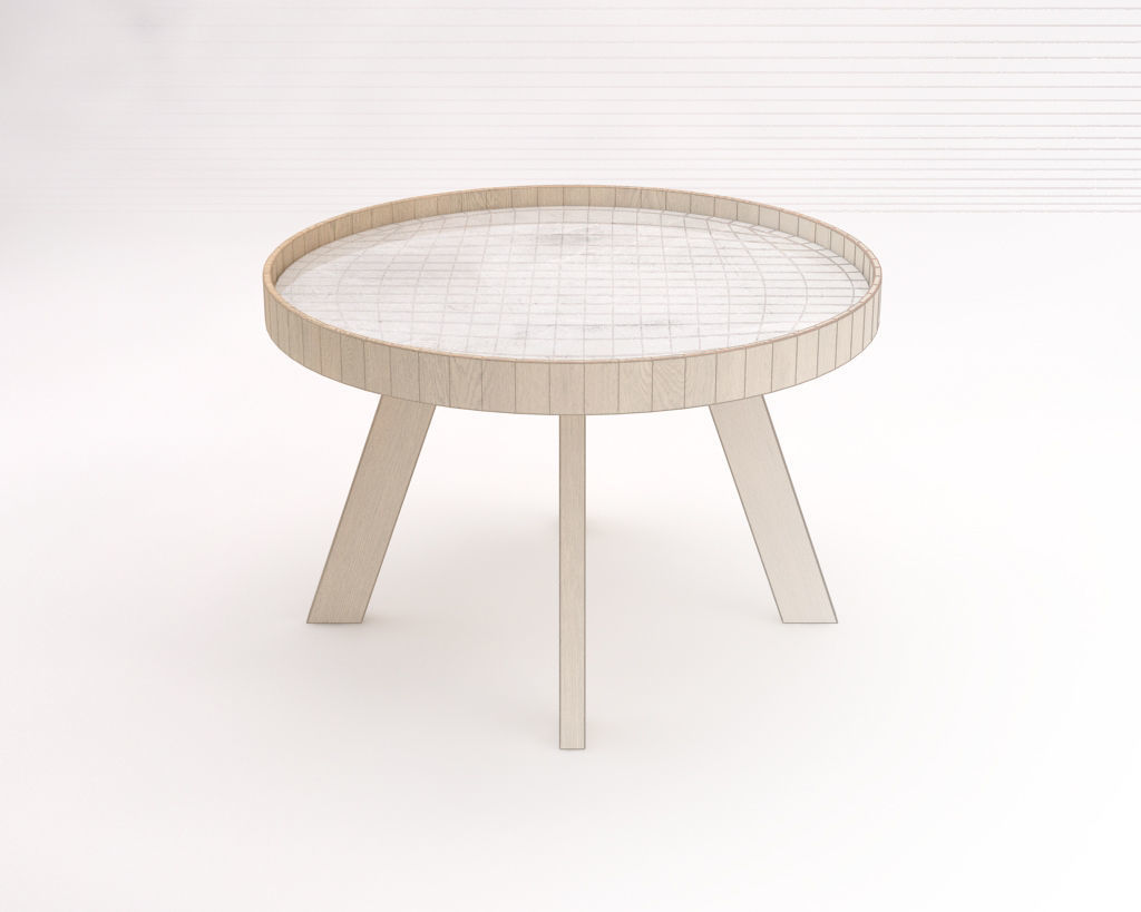 LOUNGE TABLE---Tripod and ceramic tray 3D model_1