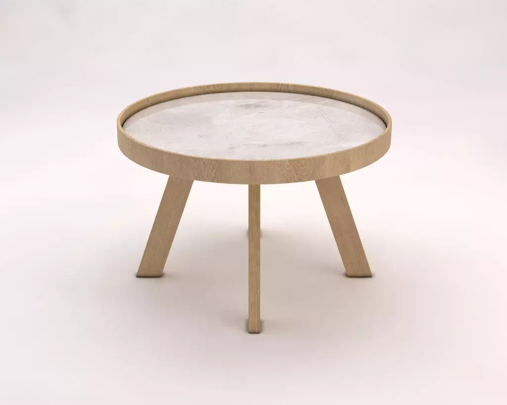 LOUNGE TABLE---Tripod and ceramic tray 3D model_0