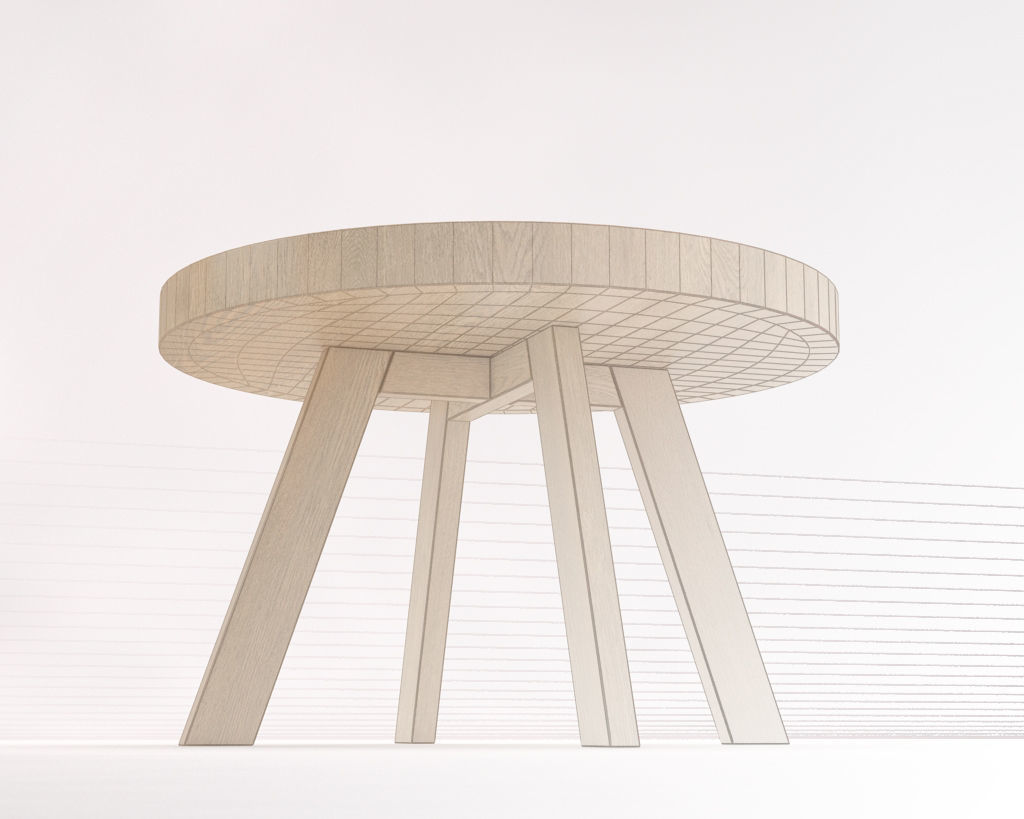 LOUNGE TABLE---Tripod and ceramic tray 3D model_17