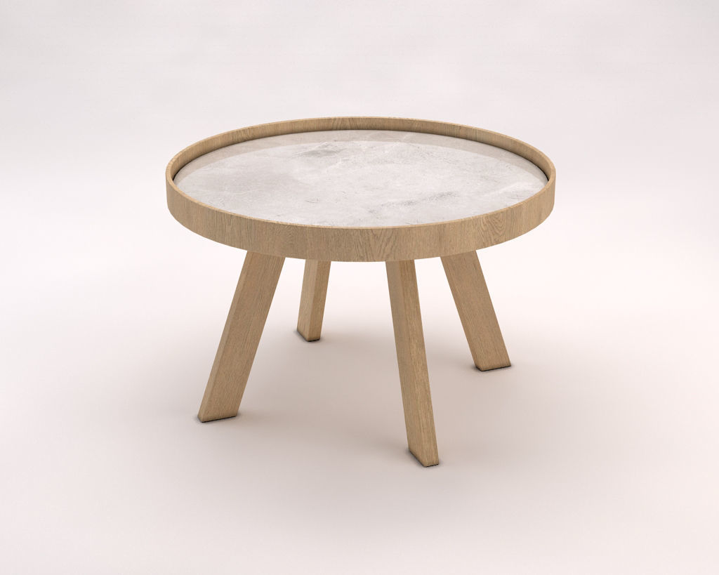 LOUNGE TABLE---Tripod and ceramic tray 3D model_2