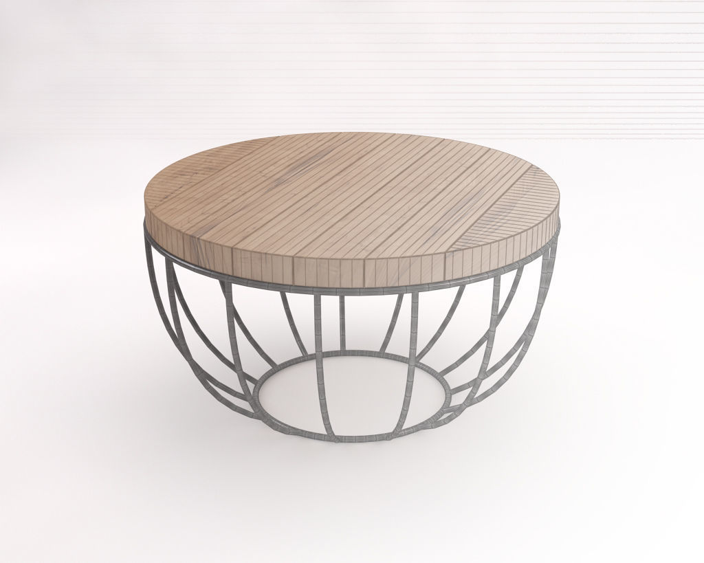 LOUNGE TABLE---Round support and rod legs 3D model_5