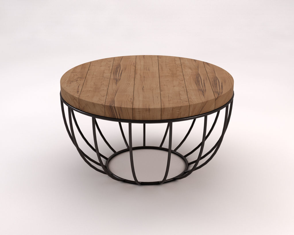 LOUNGE TABLE---Round support and rod legs 3D model_6