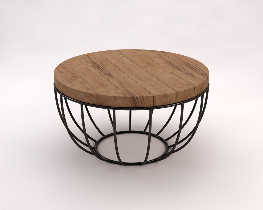 LOUNGE TABLE---Round support and rod legs 3D model_7