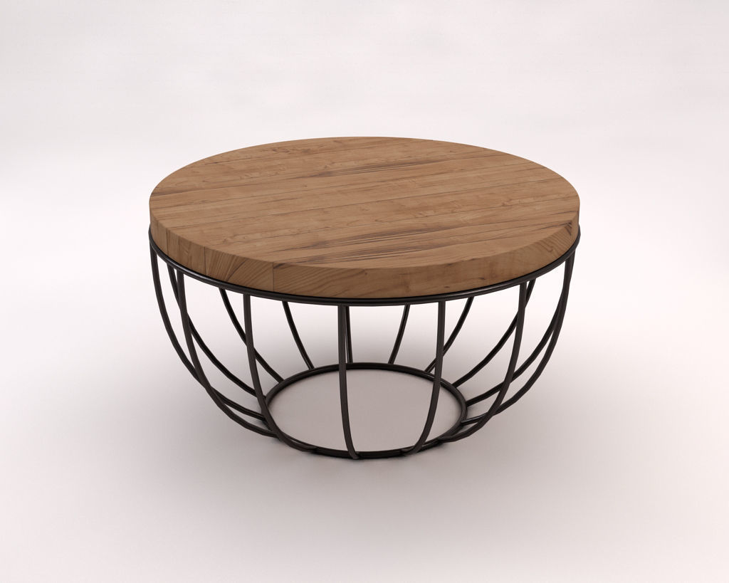LOUNGE TABLE---Round support and rod legs 3D model_2