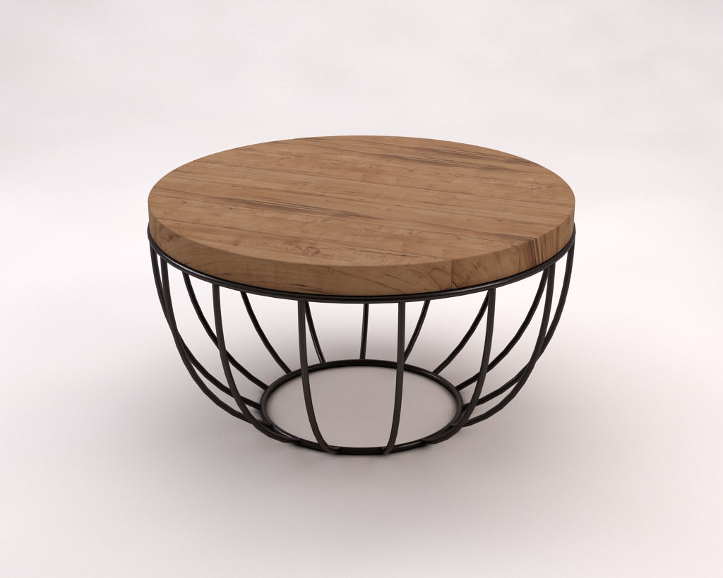 LOUNGE TABLE---Round support and rod legs 3D model_9