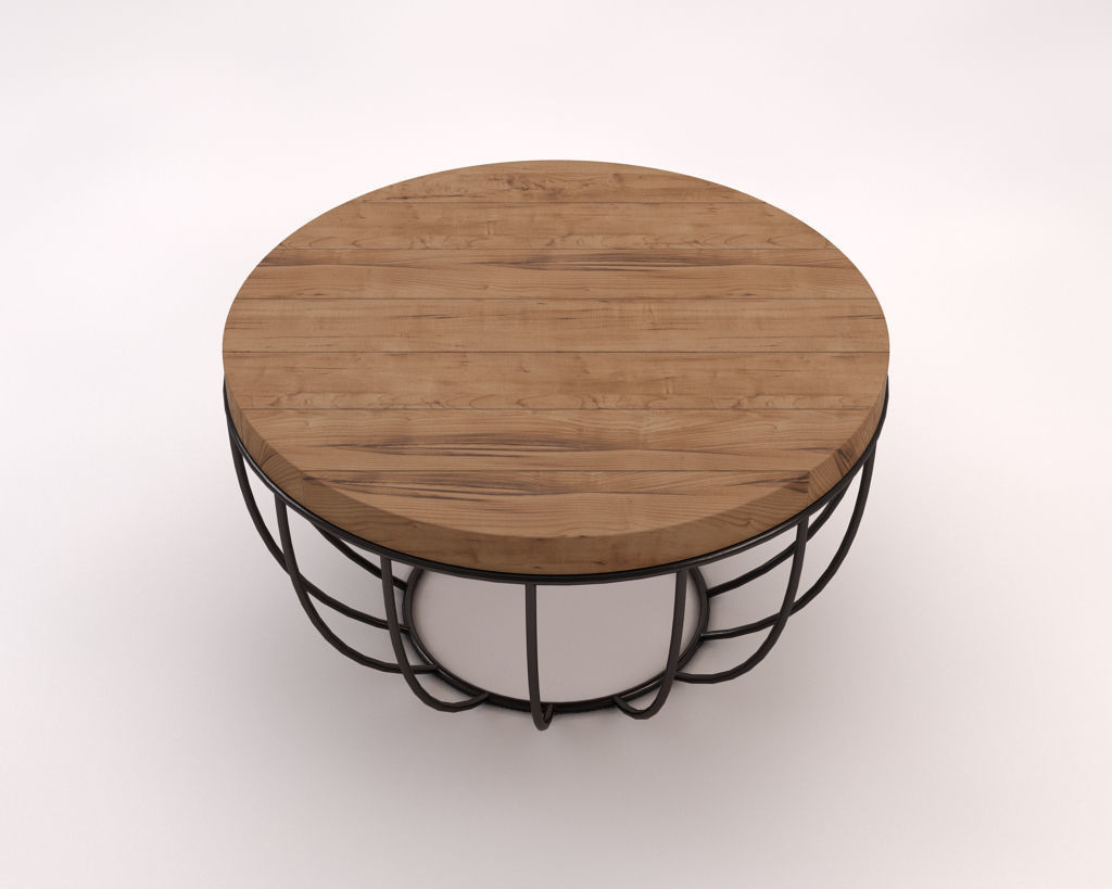 LOUNGE TABLE---Round support and rod legs 3D model_11