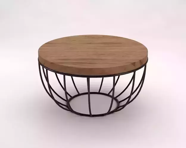 LOUNGE TABLE---Round support and rod legs 3D model