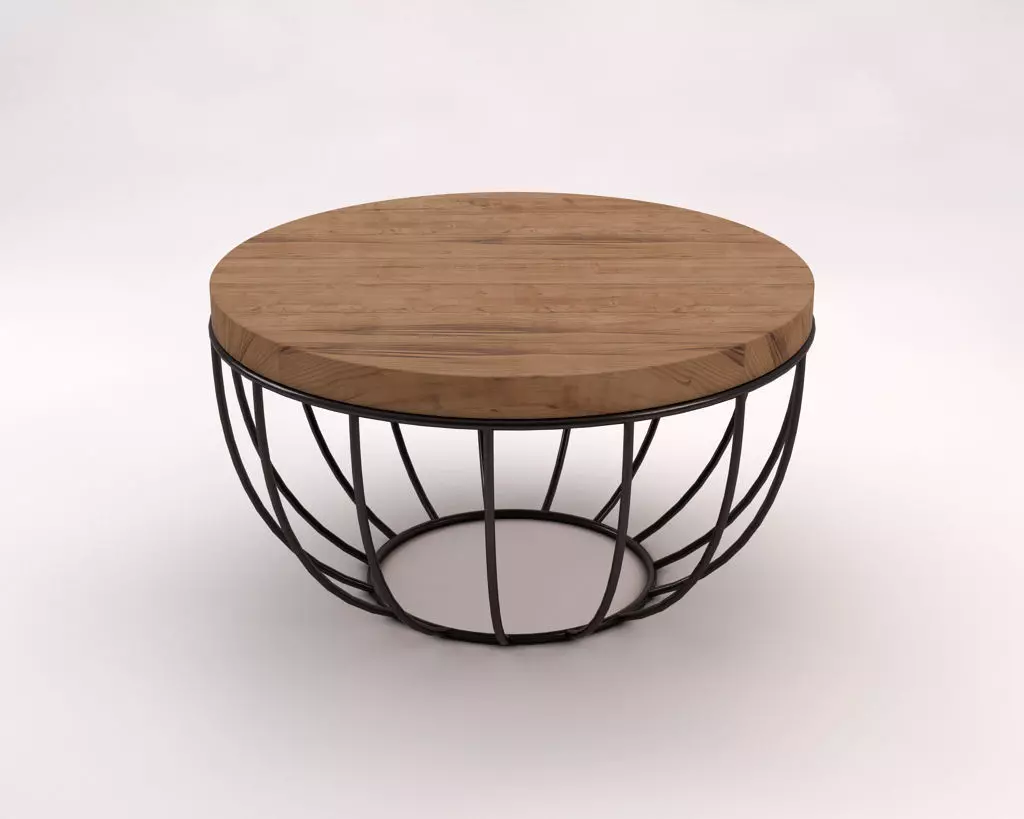 LOUNGE TABLE---Round support and rod legs 3D model_0