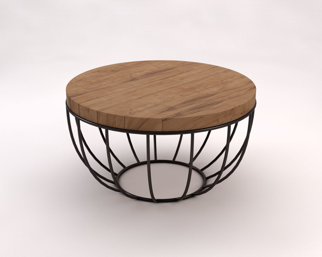 LOUNGE TABLE---Round support and rod legs 3D model_3