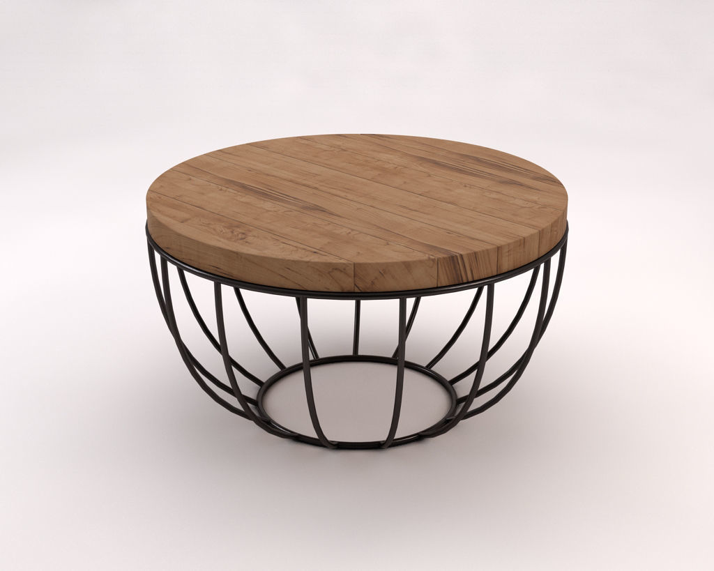 LOUNGE TABLE---Round support and rod legs 3D model_8