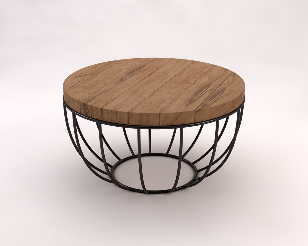 LOUNGE TABLE---Round support and rod legs 3D model_4