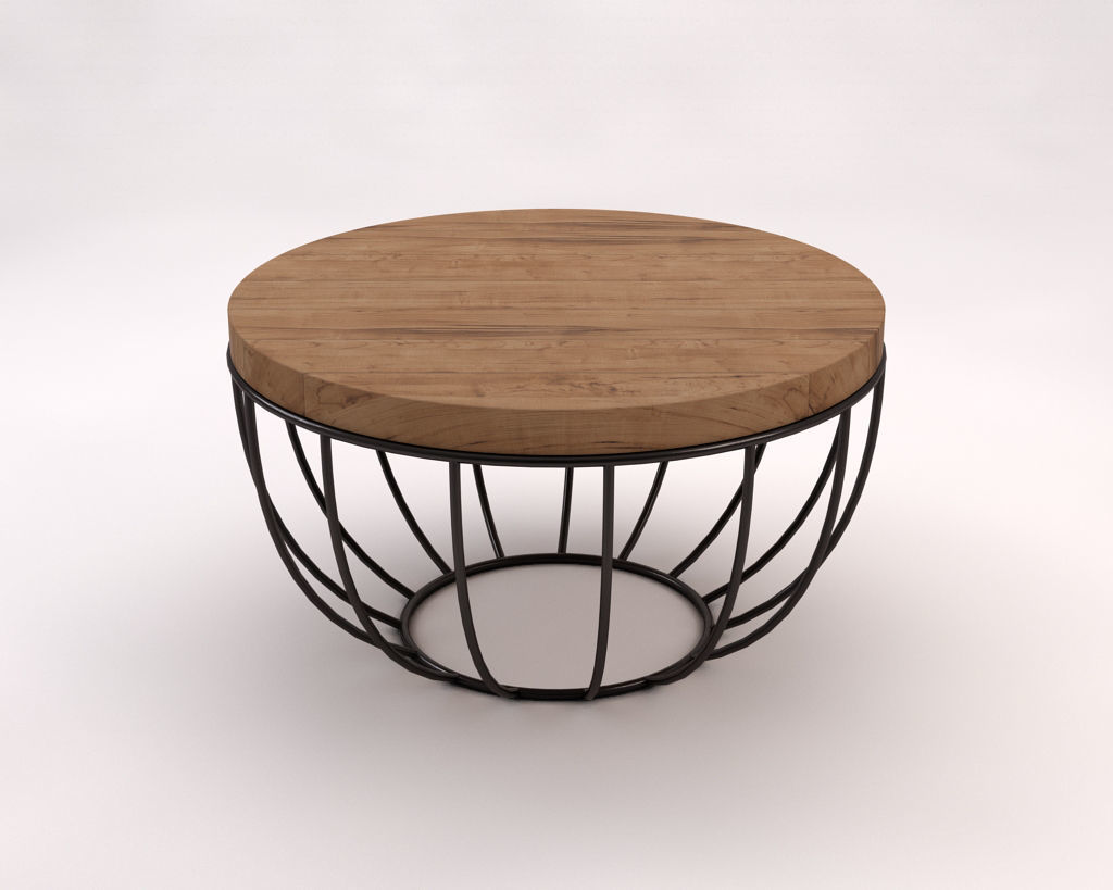 LOUNGE TABLE---Round support and rod legs 3D model_10