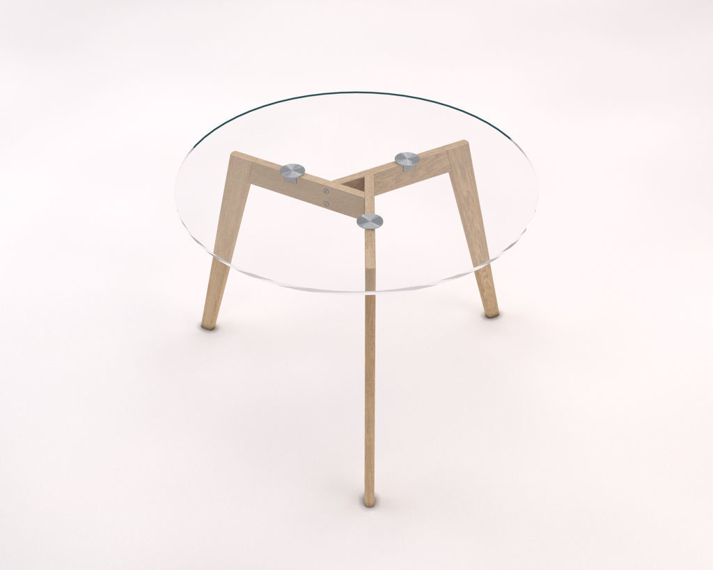 LOUNGE TABLE---Tripod and glass tray 3D model_11