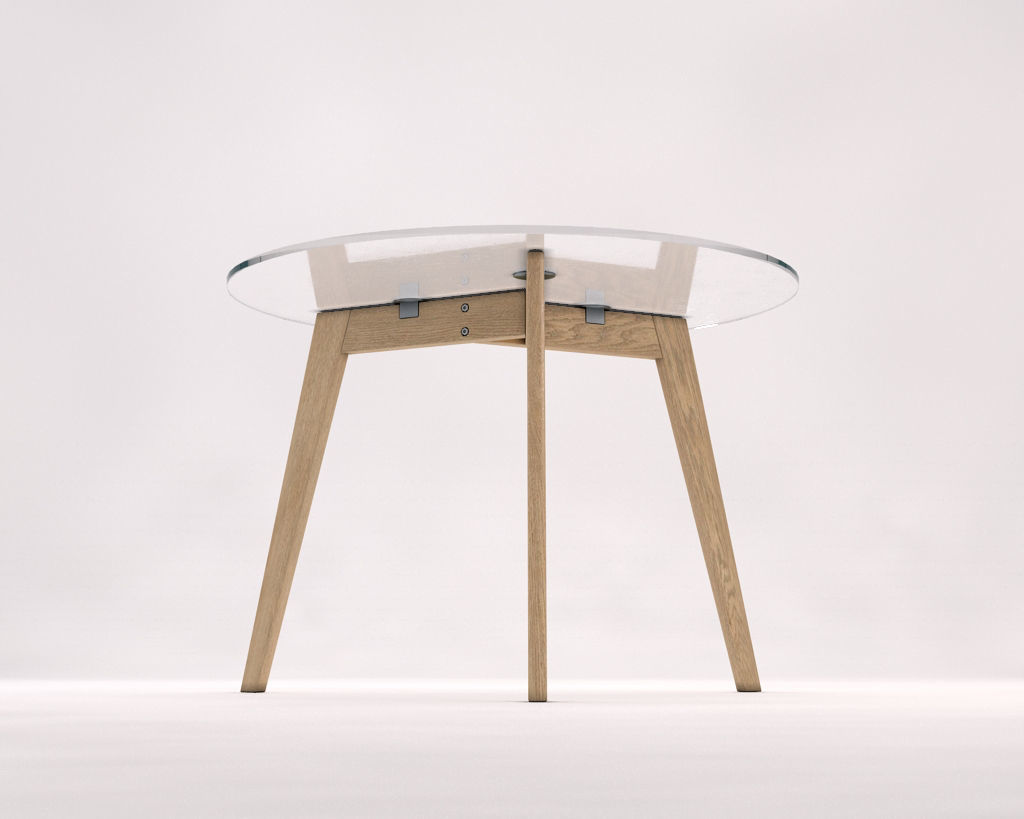 LOUNGE TABLE---Tripod and glass tray 3D model_15