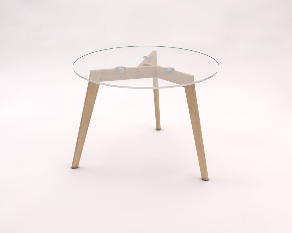LOUNGE TABLE---Tripod and glass tray 3D model_3
