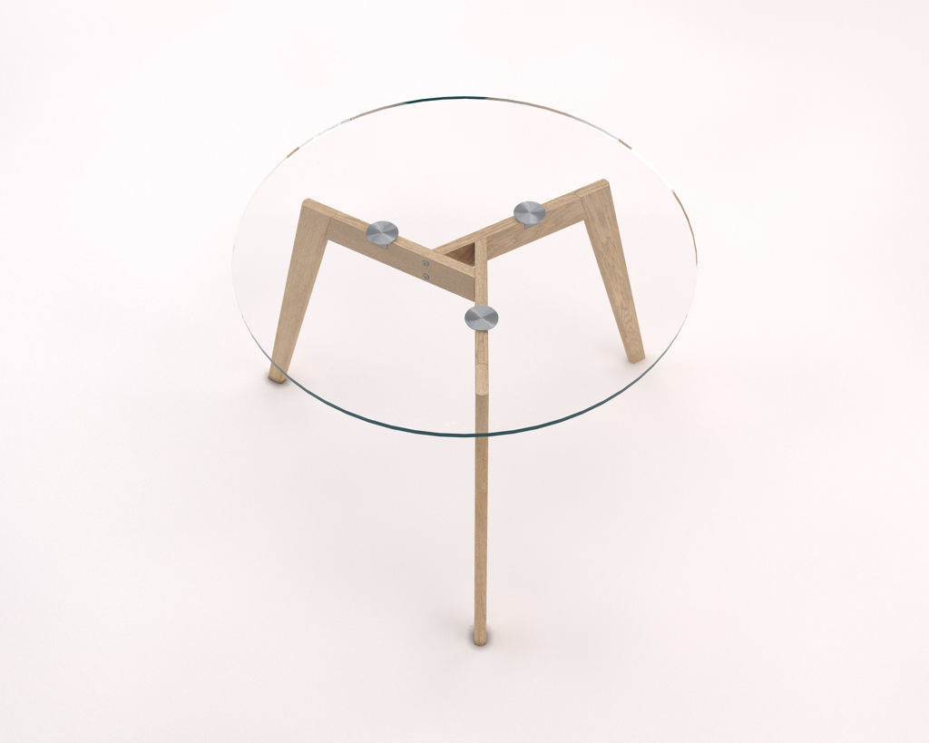 LOUNGE TABLE---Tripod and glass tray 3D model_12