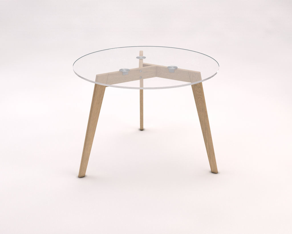 LOUNGE TABLE---Tripod and glass tray 3D model_10