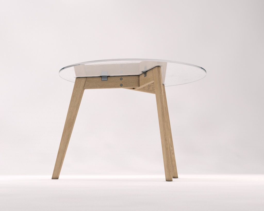 LOUNGE TABLE---Tripod and glass tray 3D model_16