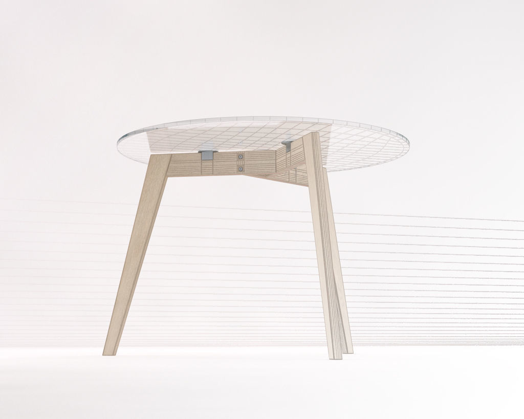 LOUNGE TABLE---Tripod and glass tray 3D model_17
