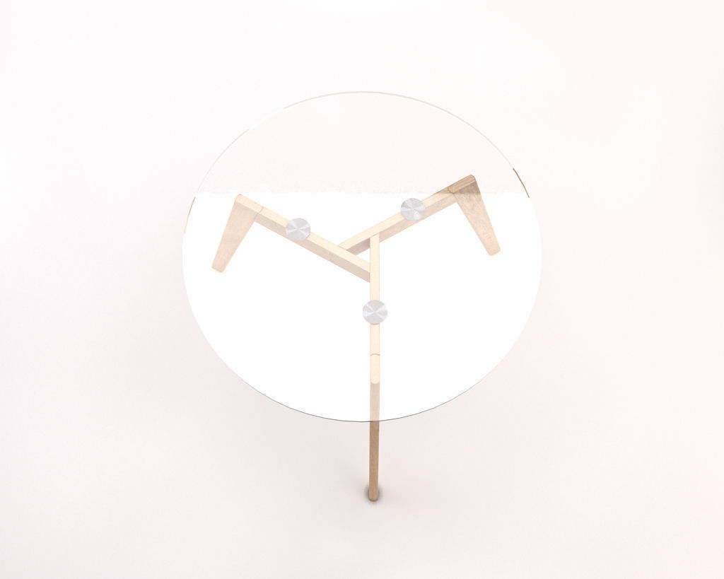 LOUNGE TABLE---Tripod and glass tray 3D model_20