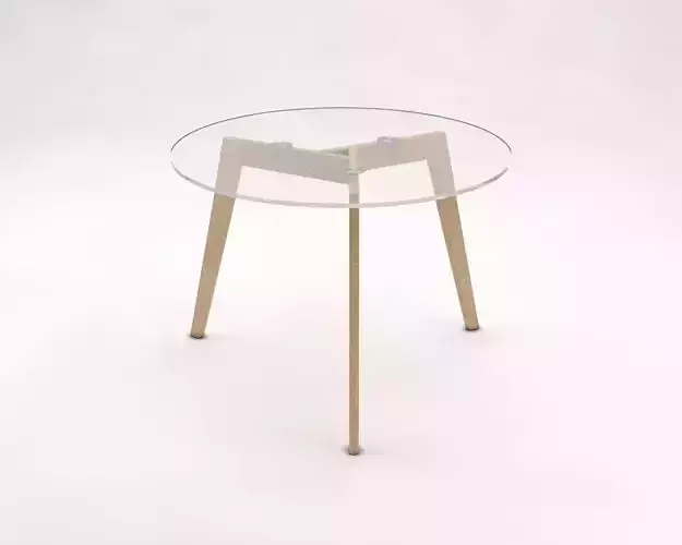 LOUNGE TABLE---Tripod and glass tray 3D model