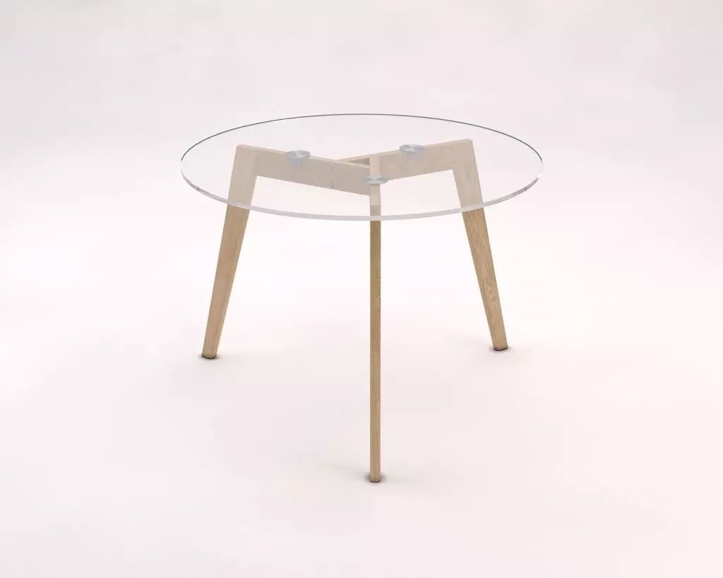 LOUNGE TABLE---Tripod and glass tray 3D model_0