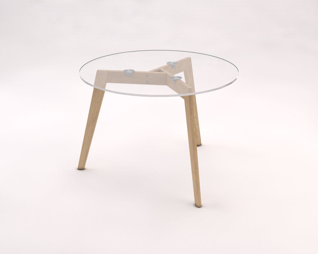 LOUNGE TABLE---Tripod and glass tray 3D model_2