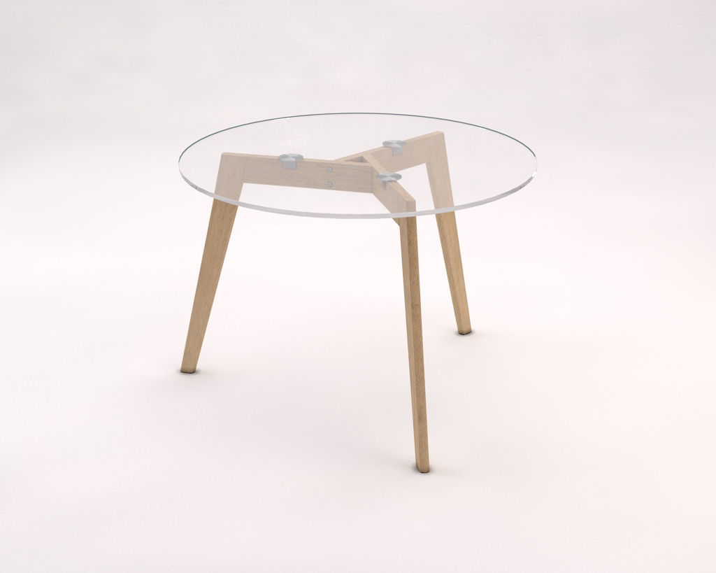 LOUNGE TABLE---Tripod and glass tray 3D model_8