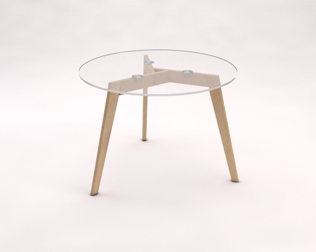 LOUNGE TABLE---Tripod and glass tray 3D model_5