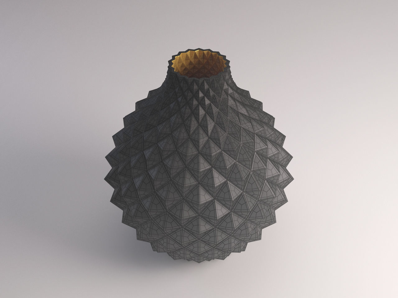 CERAMIC VASE---Diamond relief 3D model_11