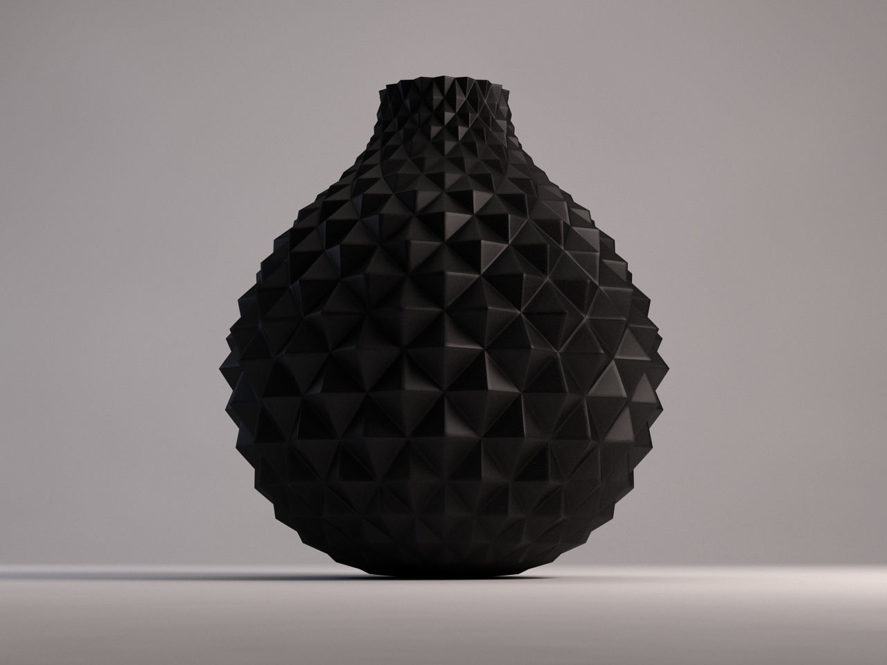 CERAMIC VASE---Diamond relief 3D model_16