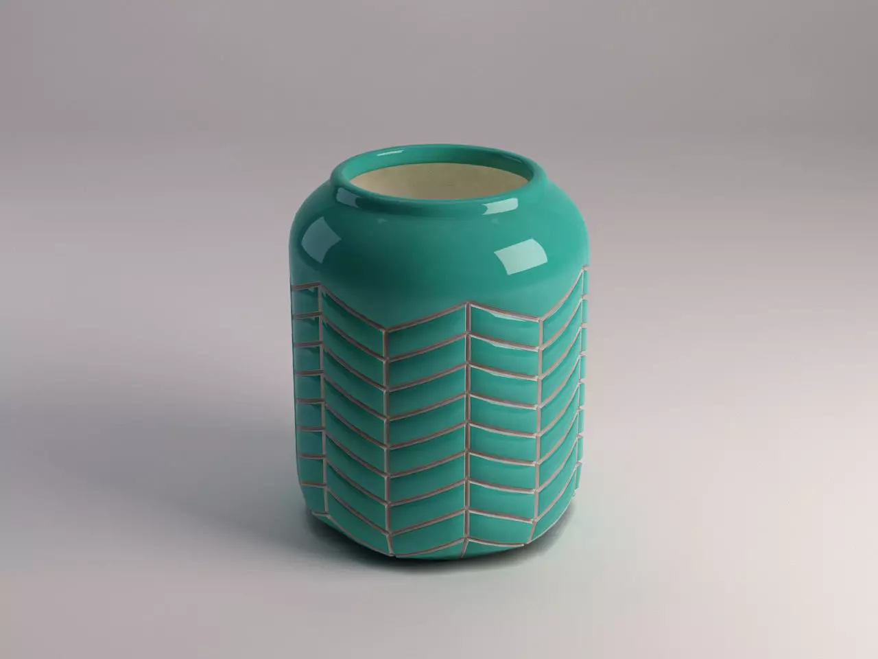 CERAMIC VASE---Toothed pattern 3D model_0