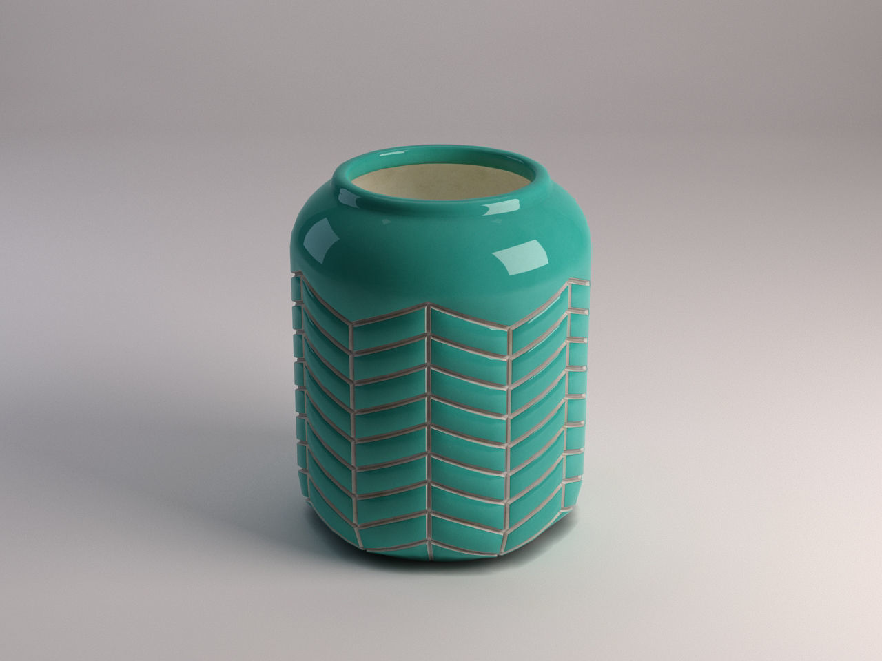 CERAMIC VASE---Toothed pattern 3D model_3