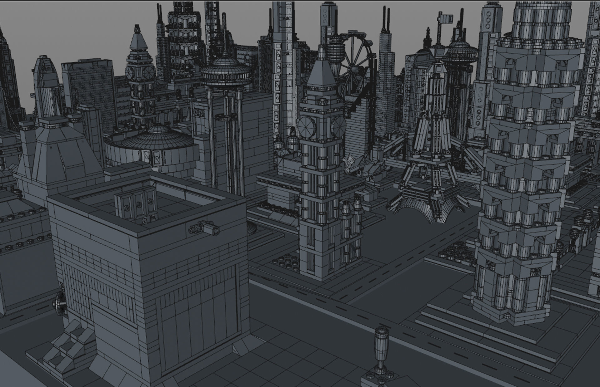 Lego city new 2 Low-poly 3D model_6