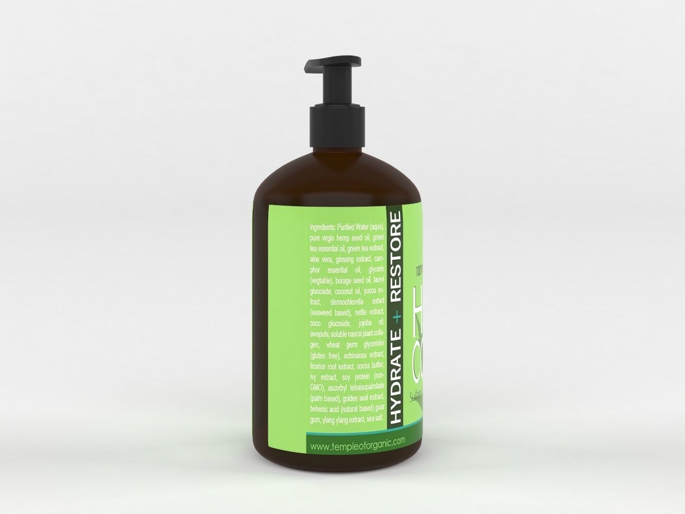 Hemp Hydrate Shampoo and Conditioner 3D model_7