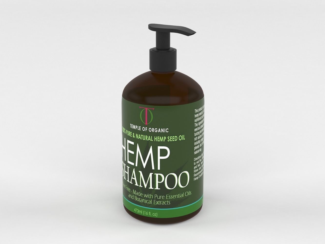 Hemp Hydrate Shampoo and Conditioner 3D model_4