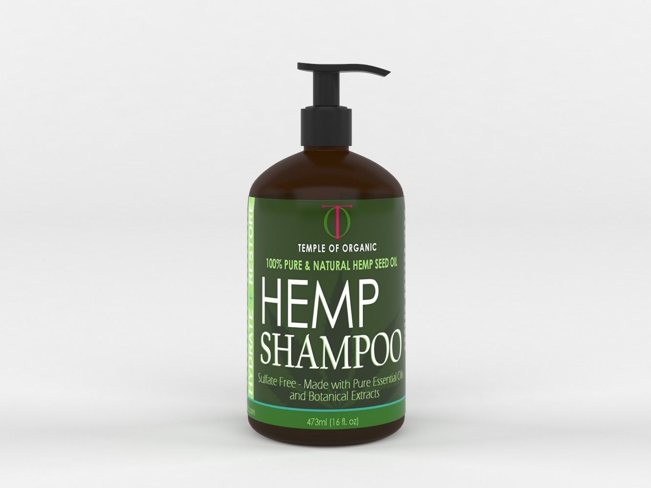 Hemp Hydrate Shampoo and Conditioner 3D model_1