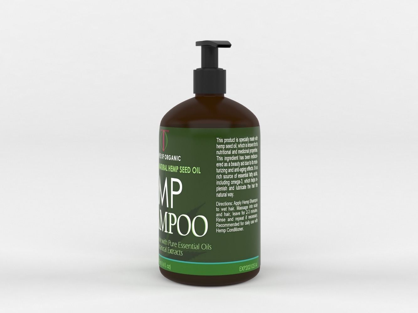 Hemp Hydrate Shampoo and Conditioner 3D model_2
