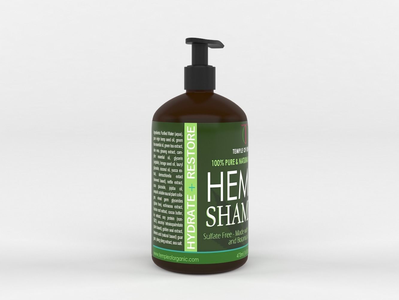 Hemp Hydrate Shampoo and Conditioner 3D model_3