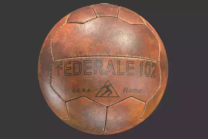 Vintage Soccer Ball Federale 102 Italy 1934 3D model