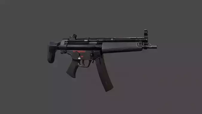 MP5A3 gun Low-poly 3D model